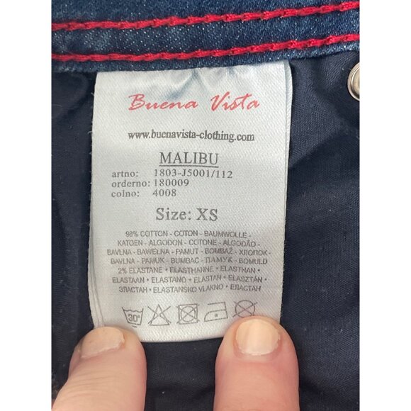 Buena Vista Malibu Asymmetric Button Fly Slim Fit Womens Stretch Jeans Size XS - Picture 6 of 7